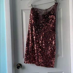 Sequin champagne mini dress